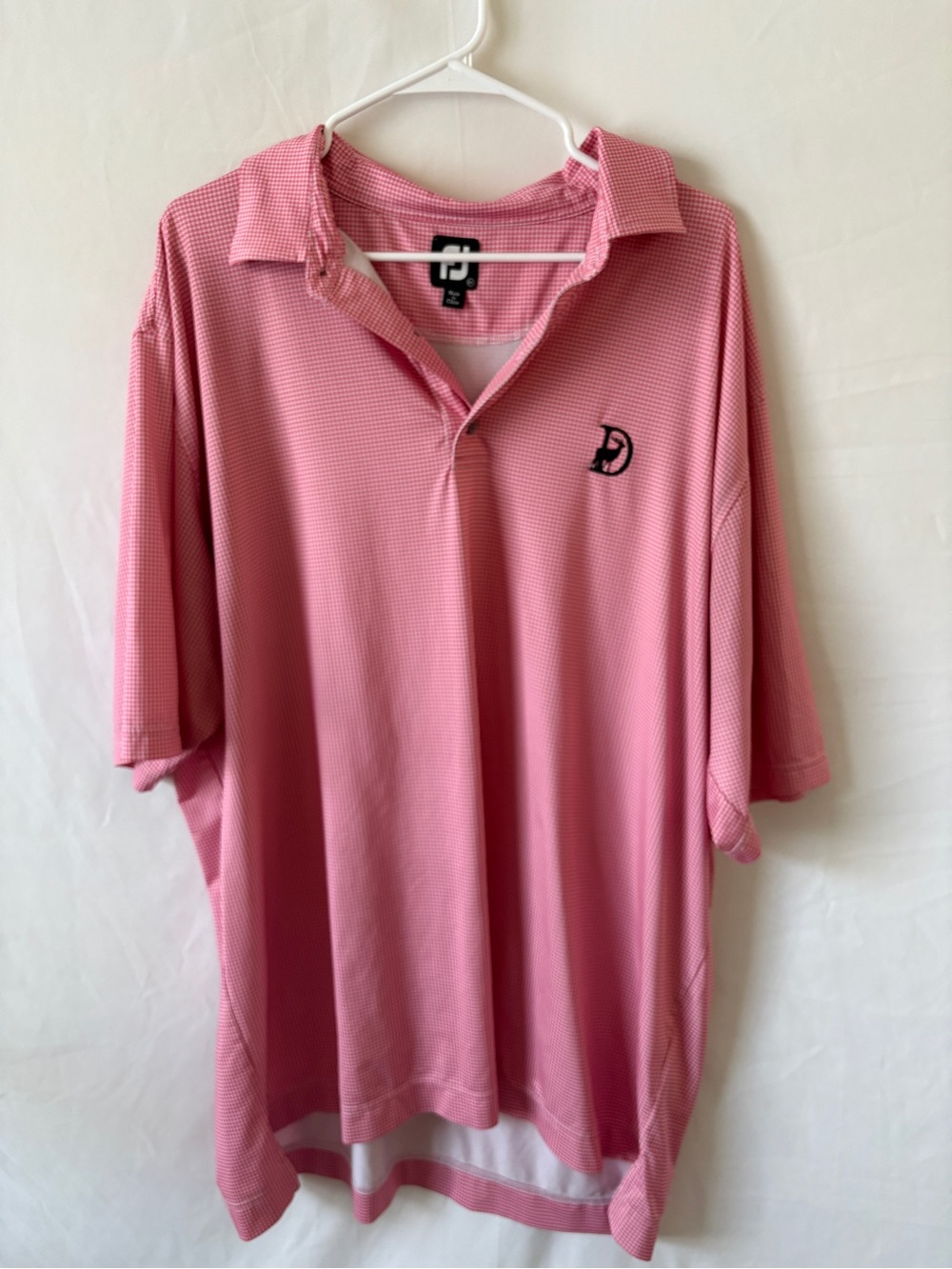 Footjoy Pink Houndstooth Golf Polo Shirt Kingwood Texas